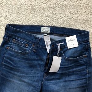 8” J.crew toothpick jeans with let down hem